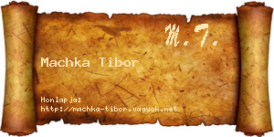 Machka Tibor névjegykártya